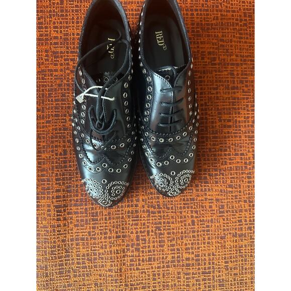 Red Valentino Black Oxford Grommet Details SZ IT 36 NEW